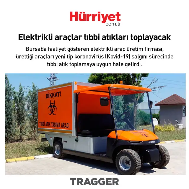 Hürriyet — Hastanelerde tıbbi atık taşımada elektrikli çözüm basın kupürü